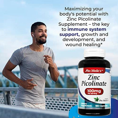 Lab Zinc Supplements Zinc 100Mg Zinc Picolinate Immune Support Supplement 180 Capsules Zinc Supplements Ultra High Absorption.