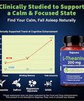 Hojasana L-Theanine 200Mg With Saffron Gaba Magnesium Glycinate & Vitamin B6 Advanced Complex Formula For Mood Relaxation & Stress Relief & Sleep Support 60 Vegan Capsules Non Gmo Gluten-Free