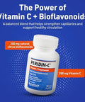PeridinC Vitamin C Supplement with Citrus Bioflavonoids Daily Antioxidant Support Gentle SugarFree GlutenFree Formula EasytoSwallow Tablets 100 Count
