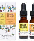 Mad Hippie Skin Care Set, Day & Night Dual Pack Includes 1 - Vitamin C Serum with Vitamin E & 1 - Vitamin A Serum with HPR & Aloe, Natural Vegan Active Ingredients, Travel Size, 0.5 Fl Oz Ea