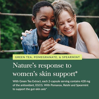 Gaia Herbs Infinity Glow Women'S Skin Support Supplement Skin Care For Women With Green Tea Egcg Reishi Mushroom Pomanox Pomegranate & Spearmint 120 Vegan Capsules (30Day Supply)