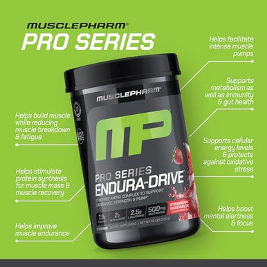 Muscle Pharm Pro Series Enduradrive Prograde Amino Acids Complex With Nootropics Stim Intra Workout & Pre Workout Powder For Endurance & Recovery Cherry Limeade 1.6 Lbs. 30 Servings