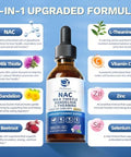 Lukaree Nac Supplement 600Mg W/Milk Thistle Liposomal Nac Nacetyllcysteine Liquid Drops W/Selenium For Liver & Lung Healthantioxidants Brain Wellness & Immune Support Ultraconcentrated 2Oz