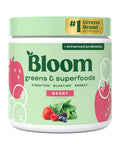 Bloom Nutrition Superfood Greens Powder Digestive Enzymes with Probiotics and Prebiotics Gut Health Bloating Relief for Women Chlorella Green Juice Mix with Beet Root Powder 30 SVG Berry