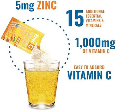 Enerc Multivitamin Drink Mix Vitamin Packets For Water Electrolytes Powder Packets Vitamin Drink Mix Hydration Liquid Mix Immune Booster For Adults Healthy Energy Peach Mango 60 Count