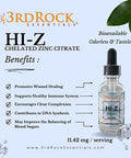 Hi-Z Zinc Immune Support Supplement All Natural Liquid Zinc Supplement Dietary Supplement All Natural Personal Care (1 Fl Oz 120 Servings)