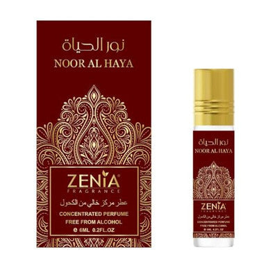 Zenia Noor Al Haya Perfume Oil Roll-On 6Ml / 0.2Oz Long Lasting Alcohol-Free Fresh Floral Musk Fragrance Oil With Citrus Jasmine Aloe Vera & Oud