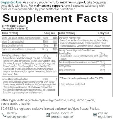 Econugenics Prostacaid Prostate Health Supplement For Men With Saw Palmetto Extract Berberine Turmeric Bcm95 Circumin Quercetin Dim Mushrooms Helps W/Detox Immune Support 120 Capsules