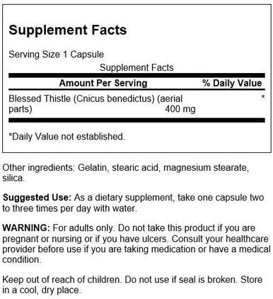 Swanson Full Spectrum Blessed Thistle 400 Milligrams 90 Capsules (4 Pack)