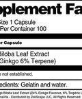 Terravita Ginkgo Biloba Leaf Extract (24% Ginkgo Flavones, 6% Terpene Lactones) - 450 Mg (100 Capsules, Zin: 514347)