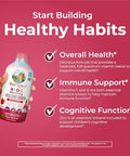 MaryruthS Liquid Morning Multivitamin For Kids Kids Multivitamin Immune Support Supplement Vitamin C Vitamin D Essential Nutrients Vegan 30180 Servings 15.22 Fl Oz