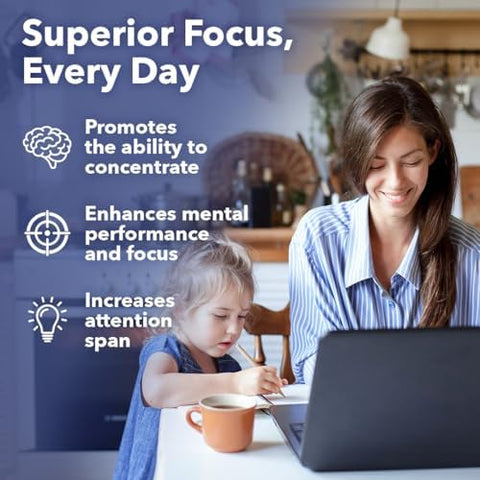 Lifeseasons Focusr Concentration Support Supplement All Ages Enhances Mental Performance & Focus Increases Attention Span Ltheanine Kava Kava Bacopa Vitamin B & More (60 Capsules)