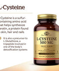 Solgar L-Cysteine 500 Mg 90 Vegetable Capsules - Free Form Amino Acid - Keratin Support For Skin Hair & Nails - Glutathione Support - Vegan Gluten Free Dairy Free Kosher 90 Servings