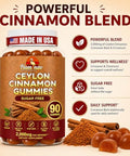 Flamingo Supplements Sugar Free Ceylon Cinnamon Gummies Sugar Regulation Neuroprotective- Supplement with Chromium and Cinnamon Bark- Alternative to Cinnamon Capsules - 90 Chews