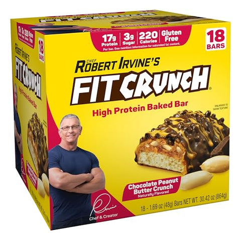 Fit Crunch Snack Size Protein Bars 6Layer Baked Bar 3G Of Sugar Gluten & Soft Cake Core (18 Count Flavor Lovers)