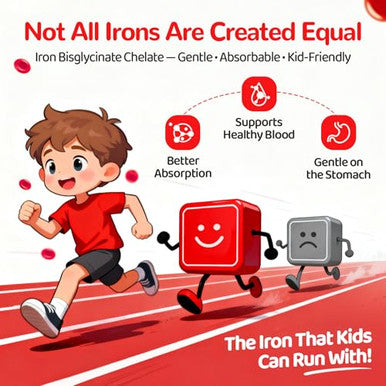 Natisland Iron Gummies For Kids & Teens Kids Multivitamin With Iron Supplement Vitamin B Complex A C D3 Calcium Zinc Dha Prebiotic Blood Builder & Energy Support For Iron Deficiency Vegan 60 Ct