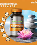 Kaibro Nutra Myo Inositol Supplement Myo Inositol and D Chiro Inositol 40:1 Ratio Hormone Balance and Ovarian Support for Women with Vitamin B8 2050mg Vegan Non GMO Capsules 120 Count