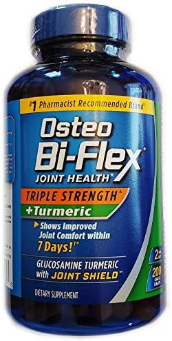 Osteo Biflex Triple Strength + Turmeric 200 Tablets With Glucosamine Hci And Turmeric Curcumin Joint Supplement For Men And Women