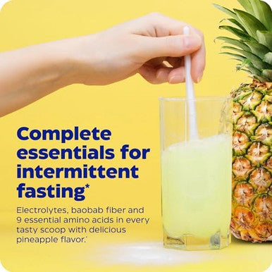Enzymedica Fasting Today Intermittent Fasting Drink Mix With Electrolyte Powder Supplement For Hydration Appetite And Muscle Health Keto Friendly Tropical Pineapple Flavor 24 Servings
