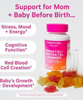 Pink Stork Prenatal + Postnatal Gummy Vitamins For Women Multivitamin For Pregnancy + Postpartum Recovery 60 Gummies