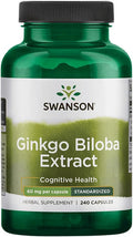 Swanson Ginkgo Biloba Extract 24% 60 Milligrams 240 Capsules