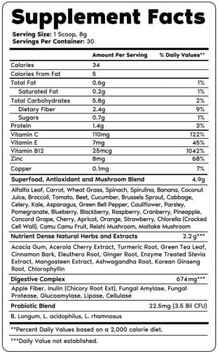 Primal Harvest Greens Powder & Primal Probiotics Supplements Bundle