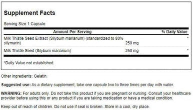 Swanson Milk Thistle - 100 Capsules - Herbal Liver Support Supplement for Overall Health and Wellbeing