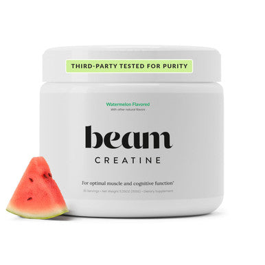 Beam Creatine Monohydrate Powder 5g Micronized Creatine Monohydrate Flavored Creatine for Women & Men Muscle Strength Growth & Cognitive Support Watermelon Flavor 30 Servings