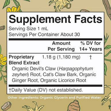 Maryruth'S Maryruth Organics Joint Health Liquid Extract Four Herbal Blend Liquid Drops Ginger Root Licorice Root Cats Claw Devils Claw Vegan Non Gmo Alcohol Free Tincture 30 Servings