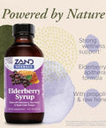 Zand Herbals Elderberry Syrup - Wellness Support With Organic Elderberry Raw Honey Apple Cider Vinegar Propolis Ecea - Non-Gmo Gluten 60-Day 23 Servings 4Oz