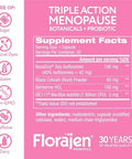 Florajen Triple-Action Menopause Probiotic - Hormonal Balance Hot Flash & Mood Swing Relief - Weight Management & Digestive Support - Featuring Berberine Black Cohosh & Botanical - 30 Capsules