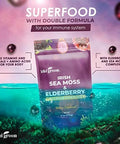 KIKI Green Sea Moss Powder Bundle Immune Support Superfood Complex 8 oz 6 oz Raw Sea Moss Burdock Root Bladderwrack Elderberry Extract for Immunity Boost Energy and Health Support