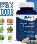 Trace Minerals Complete Calcium and Magnesium 1: 1 Dietary Supplement for Bone Health and Energy Support Mineral Supplement to Aid Immune Health Formula with Sea Minerals 120 Tablets (30 Servings)
