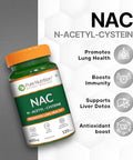 Pure Nutrition Nac (N-Acetyl L-Cysteine) 600Mg 120 Veg Capsules Antioxidant Support Supplement Supports Overall Wellness Dietary Supplement For Men & Women