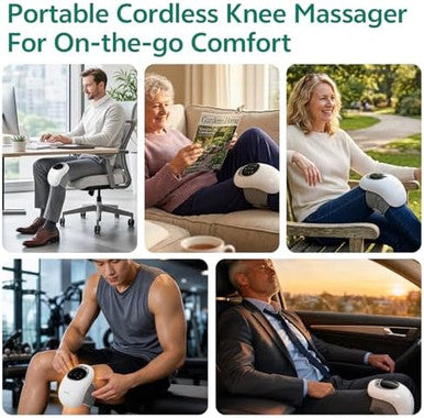 Comforlay Knee Massager For Relief 2026 Updated Edition 'Cordless Heated Knee Massager With Heating 'Vibration Modes Infrared Waves Led Screen & Adjustable Straps Ideal For Men Women