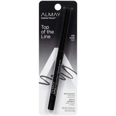 Eyeliner Pencil by Almay, Vitamin E, Water Resistent and Long Wearing, Hypoallergenic, Oil Free, Fragrance Free, 205 Black, 0.01 oz