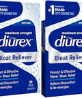 Diurex Bloat Reliever Relieve Water Bloat Puffiness Swelling & Fatigue Reenergize Maximum Strength 60 Count