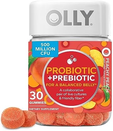 Olly Ultra Strength Hair Softgels Supports Hair Health Biotin Keratin and Probiotic + Prebiotic Gummy Digestive Support And Gut Health