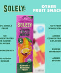 SOLELY - Organic Mango Passion Fruit Jerky - 1 Individually Wrapped Strip - Fruit Leather Made from Dried Fruit - Healthy Snacks for Adults & Kids - Non GMO, Vegan Snacks - 0.8oz (23g)