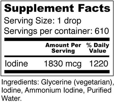 Iosol Iodine High Potency Watersoluble Liquid Iodine For Thyroid Health 1 Fluid Ounce Vegan