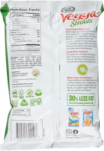 Sensible Portions Veggie Straws Sea Salt 5 Ounce