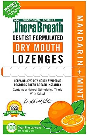 Therabreath Dry Mouth Lozenges With Zinc 100 Lozenges Mandarin Mint 100 Count (Pack Of 2)