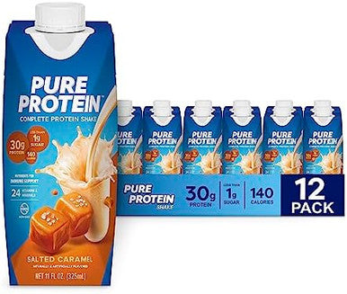 Pure Protein Vanilla Protein Shake, 30g Complete Protein, Vitamins A, C, D, and E plus Zinc to Support Immune Health, Ready to Drink and Keto-Friendly, 11oz Bottles, 12 Pack
