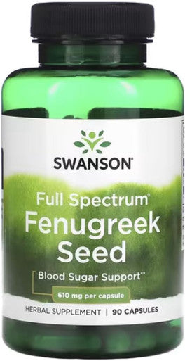 Swanson Full Specturm Fenugreek Seed - Herbal Supplement - (610 Milligrams 90 Capsules)