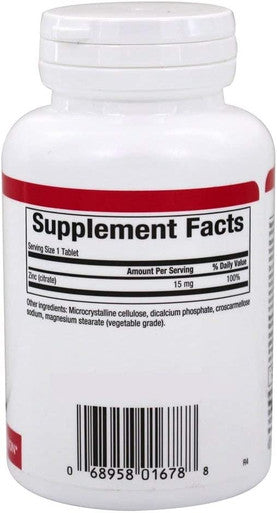 Natural Factors Zinc Citrate 15mg Support for Healthy Skin Immune Function 90 Tablets