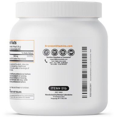 Bronson Buffered Vitamin C Ascorbic Acid Crystals - 1,000 mg 2.2 lbs (1kg)