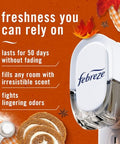 Febreze Plug In Air Freshener Odor-Fighting Scented Oil Refill Air Fresheners For Home And Bathroom And Kitchen Long Lasting For Strong Odors Pumpkin Roll Scent 0.87Oz Refills 2 Count