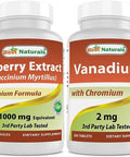 Best Naturals Bilberry Extract 1000mg & Vanadium 2 mg with Chromium