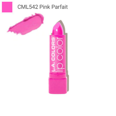L.A. Colors 1 Moisture Rich Lip Color CML542 Pink Parfait Lipstick Vitamin E Aloe Vera Lip Stick Balm Paint Free Zipper Bag
