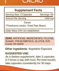 Secrets of the Tribe Cacao 120 Capsules, Made with Vegetable Capsules and Cacao (Theobroma Cacao) Dried Raw Beans (120 Capsules)